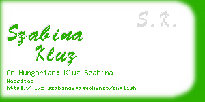 szabina kluz business card
